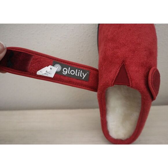 Glolily WMN's Sz 6M Red Mia Faux Shearling Lined Indoor/Outdoor Comfy Slippers - Picture 9 of 16